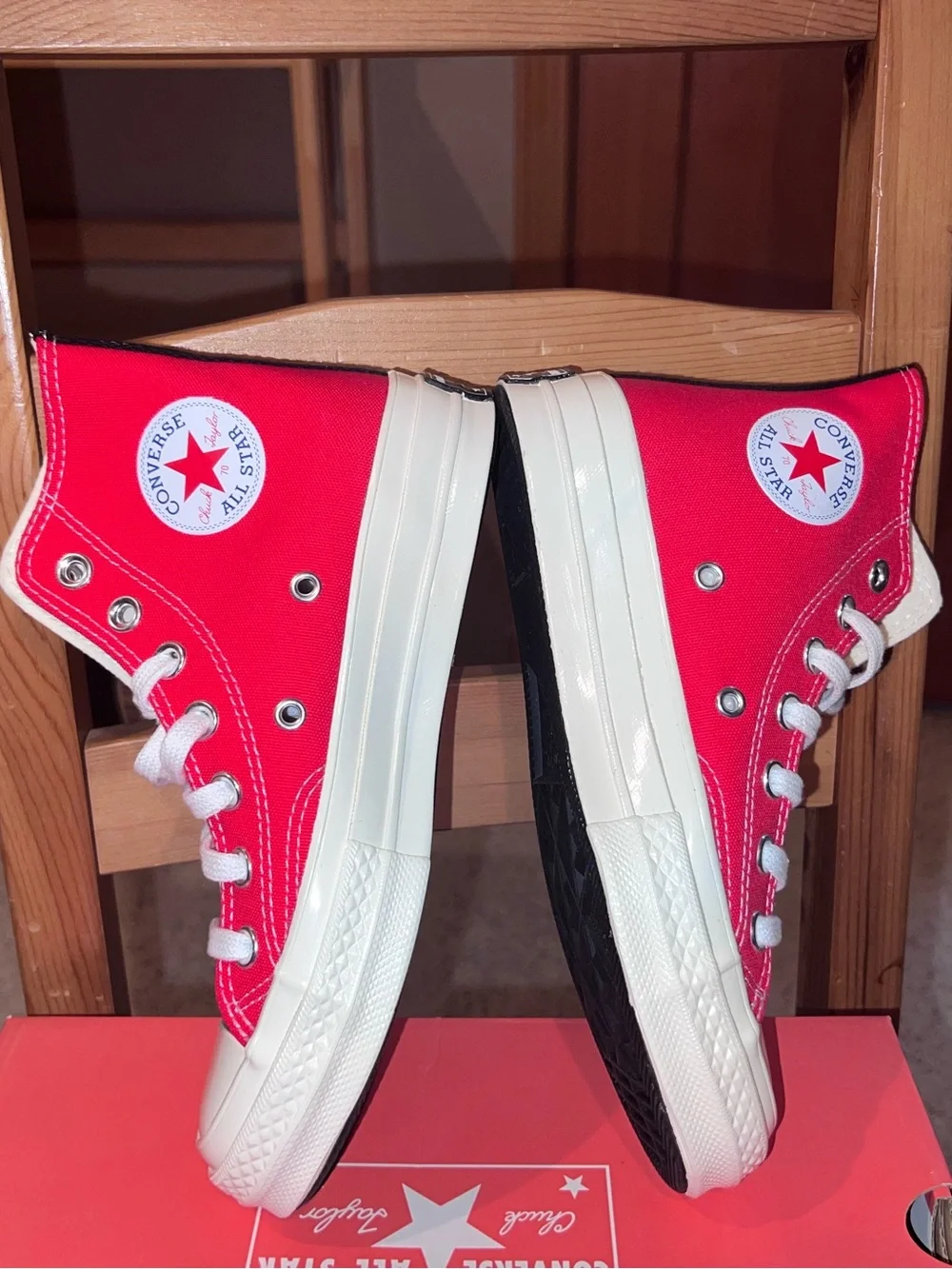 Converse High Top Canvas Sneakers - White, Red, Black FREE SHIPPING